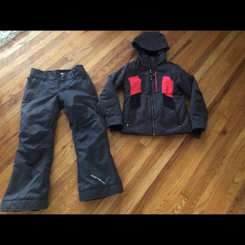 Girls Obermeyer Jacket coat snow pants set 10-12